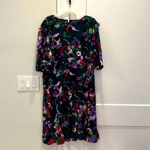 Kate Spade New York. Dark green floral dress. Worn once. Size 16.